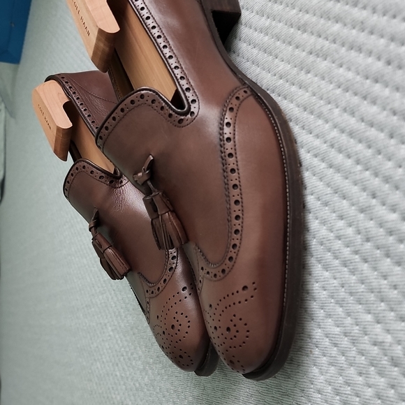 PRADA Oxford Tassels Reddish Brown Leather Loafer 9.5 10 - Picture 1 of 16